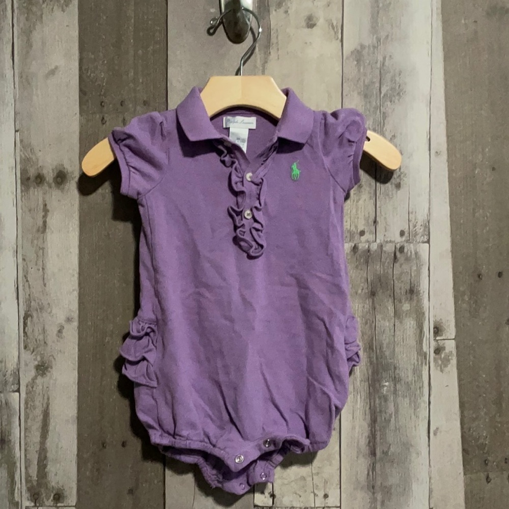 Polo Ralph Lauren Purple Ruffle Onesie 9 months